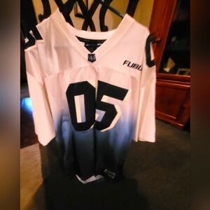 FUBU Classic Original Jersey - Size XL Cream/Blue